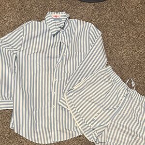 Buddy Love Blue and White Striped Set